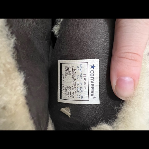EUC Converse All Star Brown Leather Faux Fur Lace Up  Boots Size 8.5 US - Picture 4 of 5